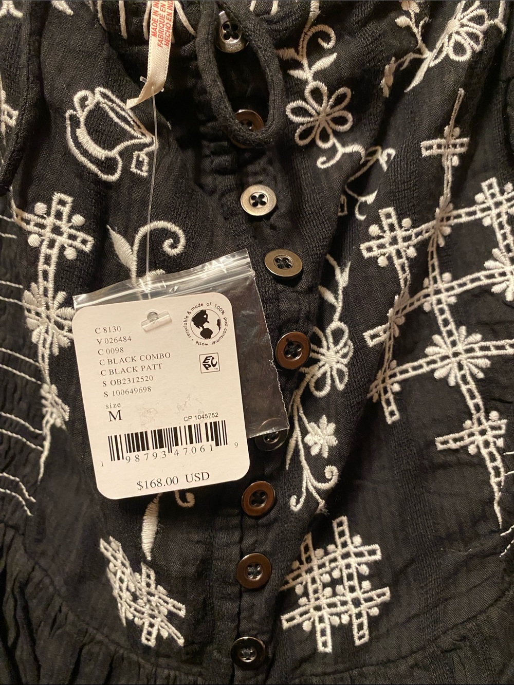 Free People Women's Black Marley Embroidered Romper - Picture 5 of 5